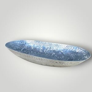 Hammered Aluminum Large Centerpiece Bowl Everlast Brilliantone Style 1950s